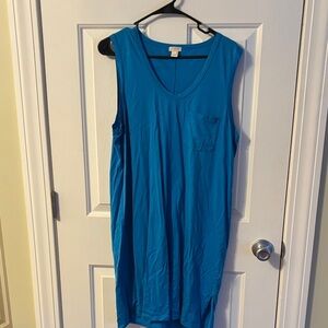 J Crew Factory Turquoise Blue Sleeveless Dress size large